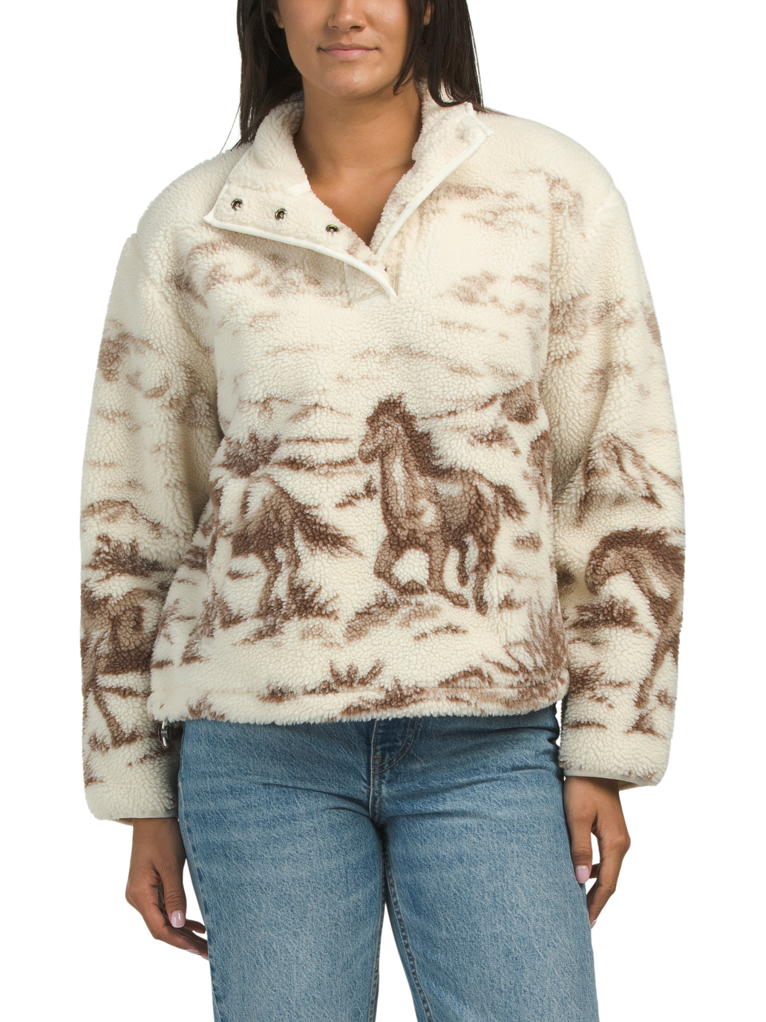 Kasey Sherpa Pullover Jacket | TJ Maxx
