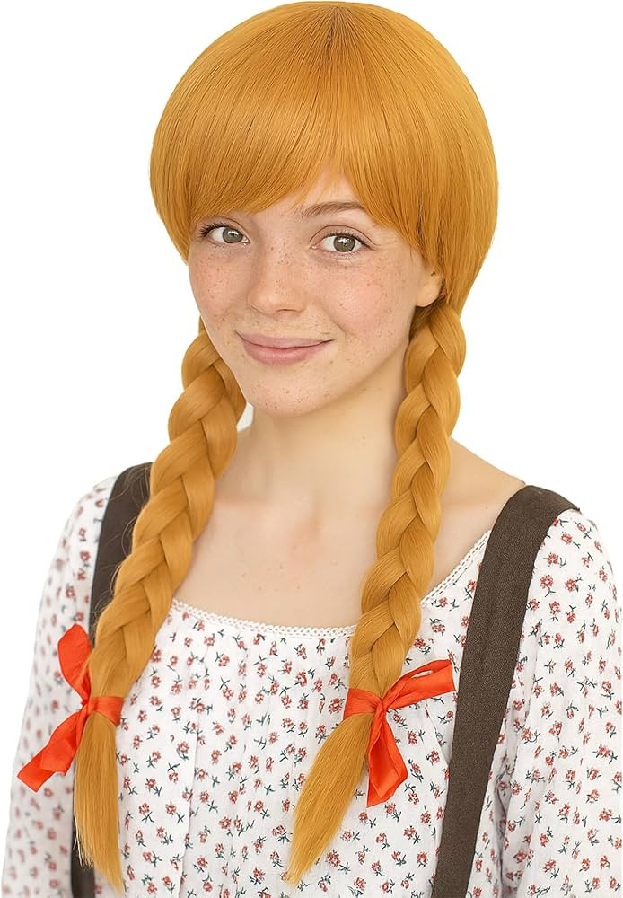 Long Brown Wig Blonde Braided Hair Wig with Bangs Cowgirl Pigtails Ponytails Cosplay Costume Hall... | Amazon (US)