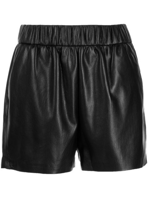 ANINE BING elasticated-waist leather-look Shorts  - Farfetch | Farfetch Global