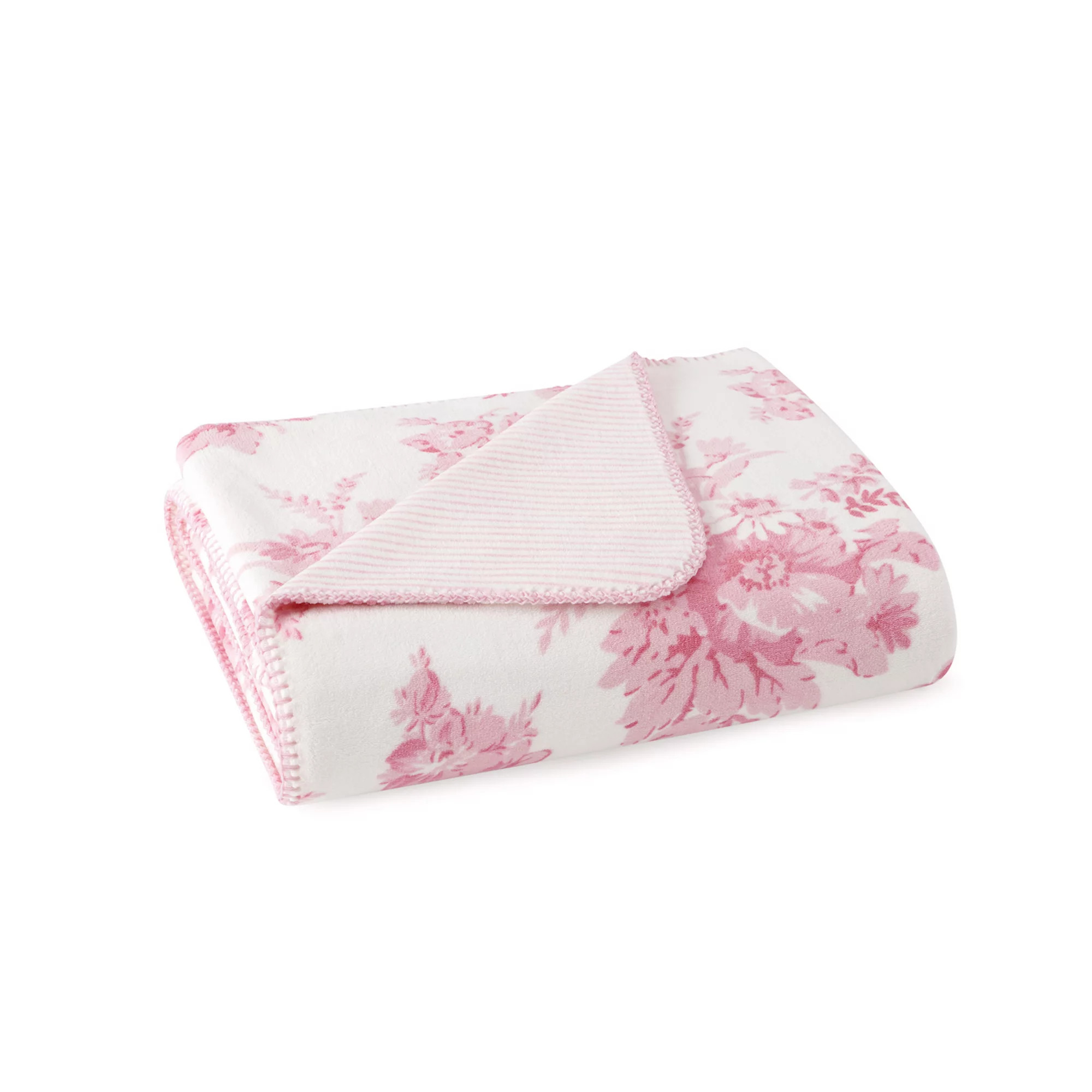 Laura Ashley Reversible Coco Flannel Throw Blanket | Kohl's