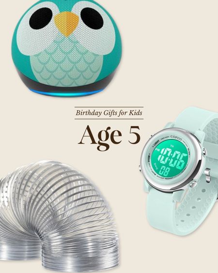 Birthday gifts for kids: age 5 - find the full guide at ChrisLovesJulia.com 

Kids digital watch, slinkie, echo dot kids

#LTKFamily #LTKGiftGuide #LTKKids