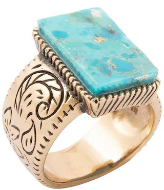 Barse Bronze and Turquoise Tooled Statement Ring | Dillard's | Dillard's