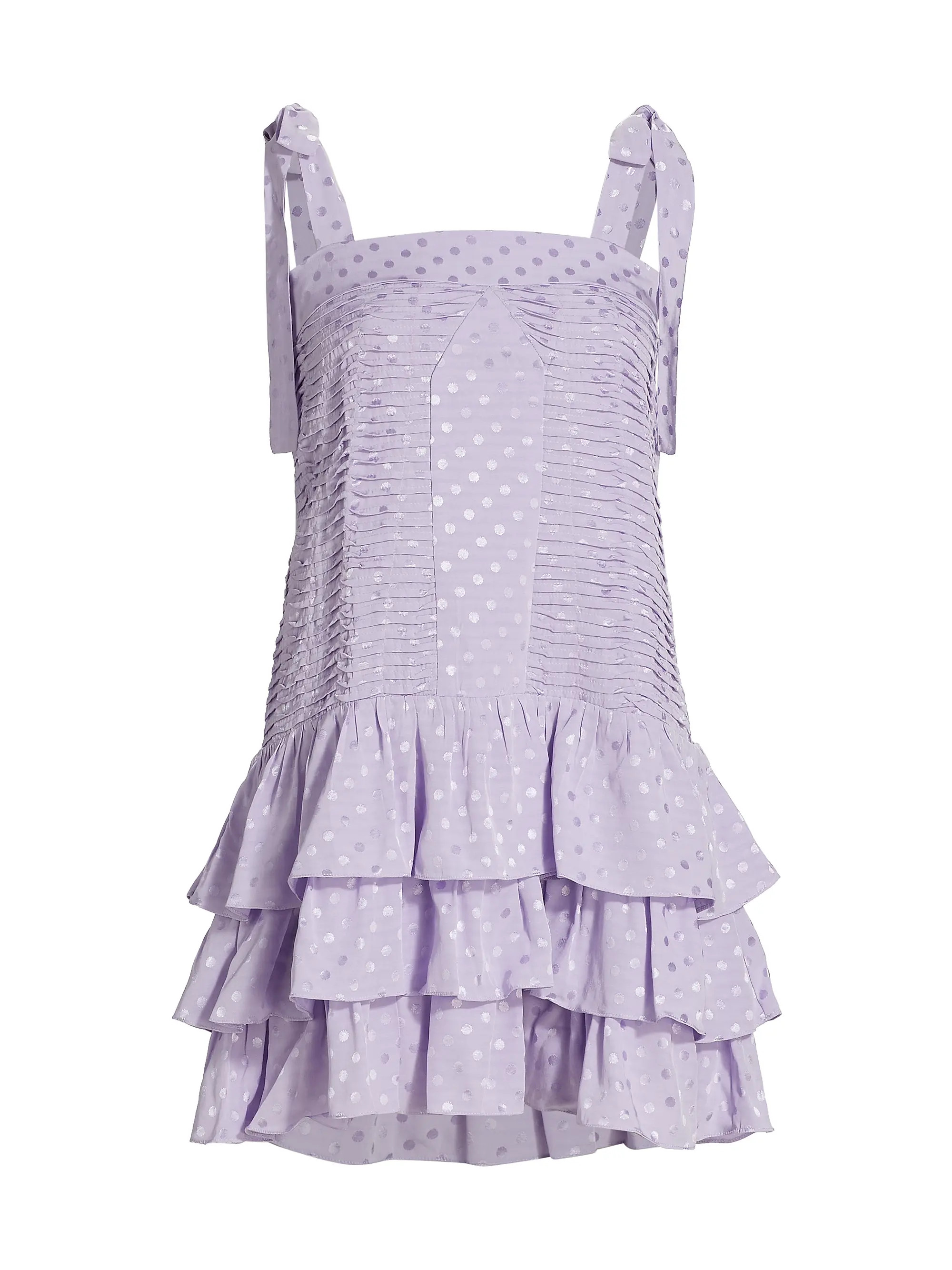 Virginia Polka-Dot Pleated Minidress | Saks Fifth Avenue