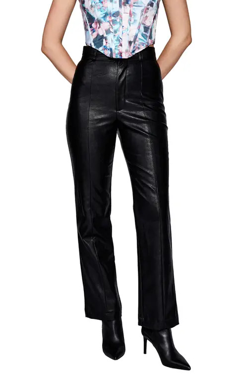Bardot Cleo High Waist Faux Leather Pants in Black at Nordstrom, Size 8 | Nordstrom