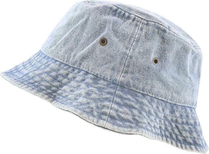 The Hat Depot Youth Kids Washed Cotton & Lightweight Nylon Packable Bucket Travel Hat Cap | Amazon (US)