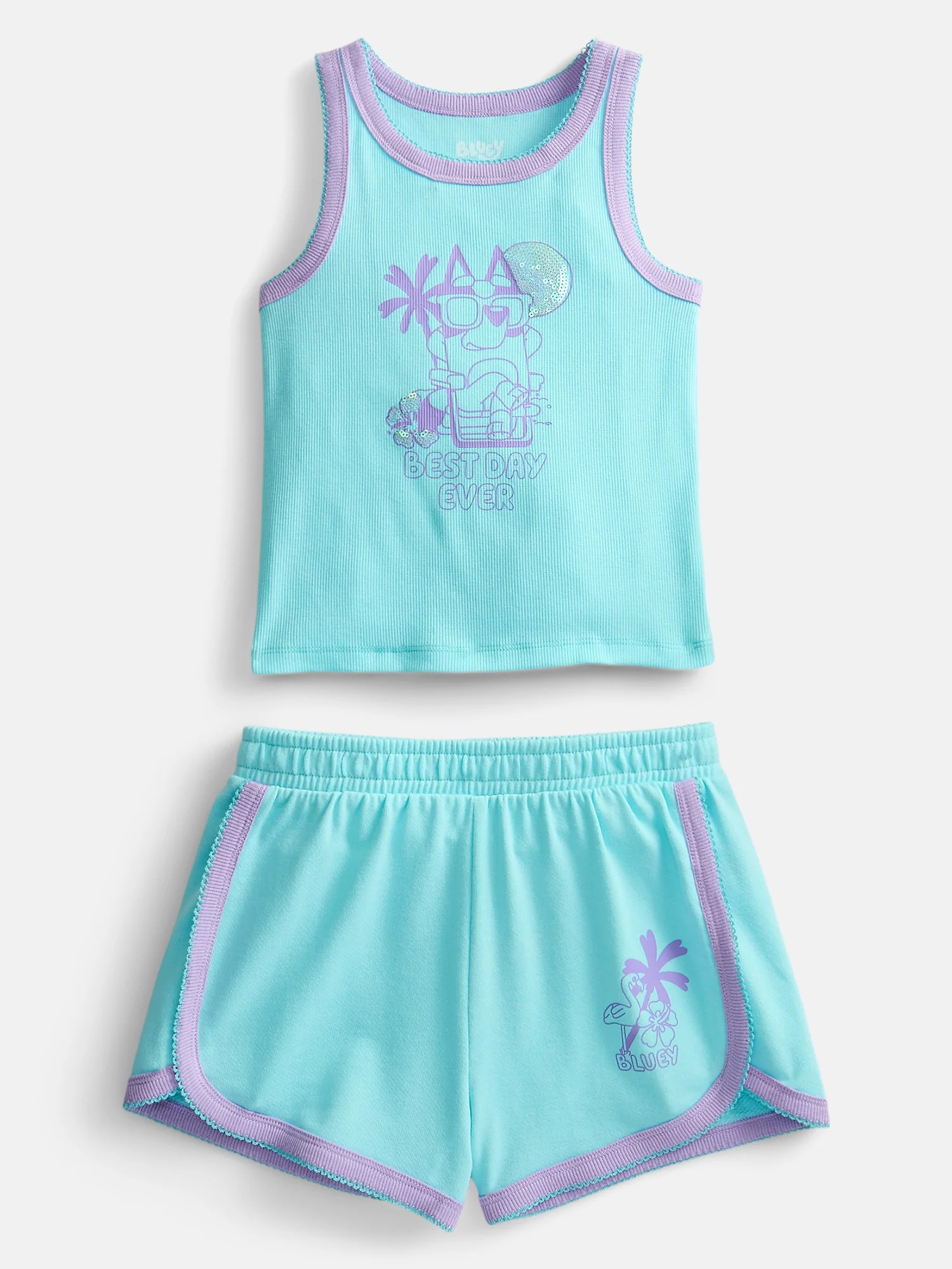 Bluey Girls Graphic Tank Top and Matching Shorts Set, 2-Piece, Sizes 4-16 | Walmart (US)