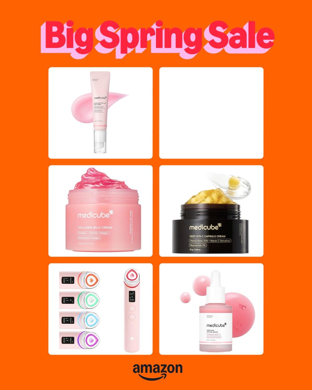 Big Spring Sale Alert! Grab these amazing skincare finds from medicube for radiant, hydrated skin.

1. Booster Pro Massager: Achieve clearer, firmer skin with this multi-functional tool.
2. Pink Peptide Serum: Hydrate and brighten with peptides and niacinamide.
3. Eye Serum: Target fine lines with 99% purity retinol and pink peptides.
4. Capsule Cream: Boost radiance with liposome vitamin C and golden capsules.
5. Jelly Cream: Lock in moisture and glow with collagen and niacinamide.

Shop these deals now! #BigSpringSale #KoreanSkincare #AmazonFinds

#LTKSaleAlert