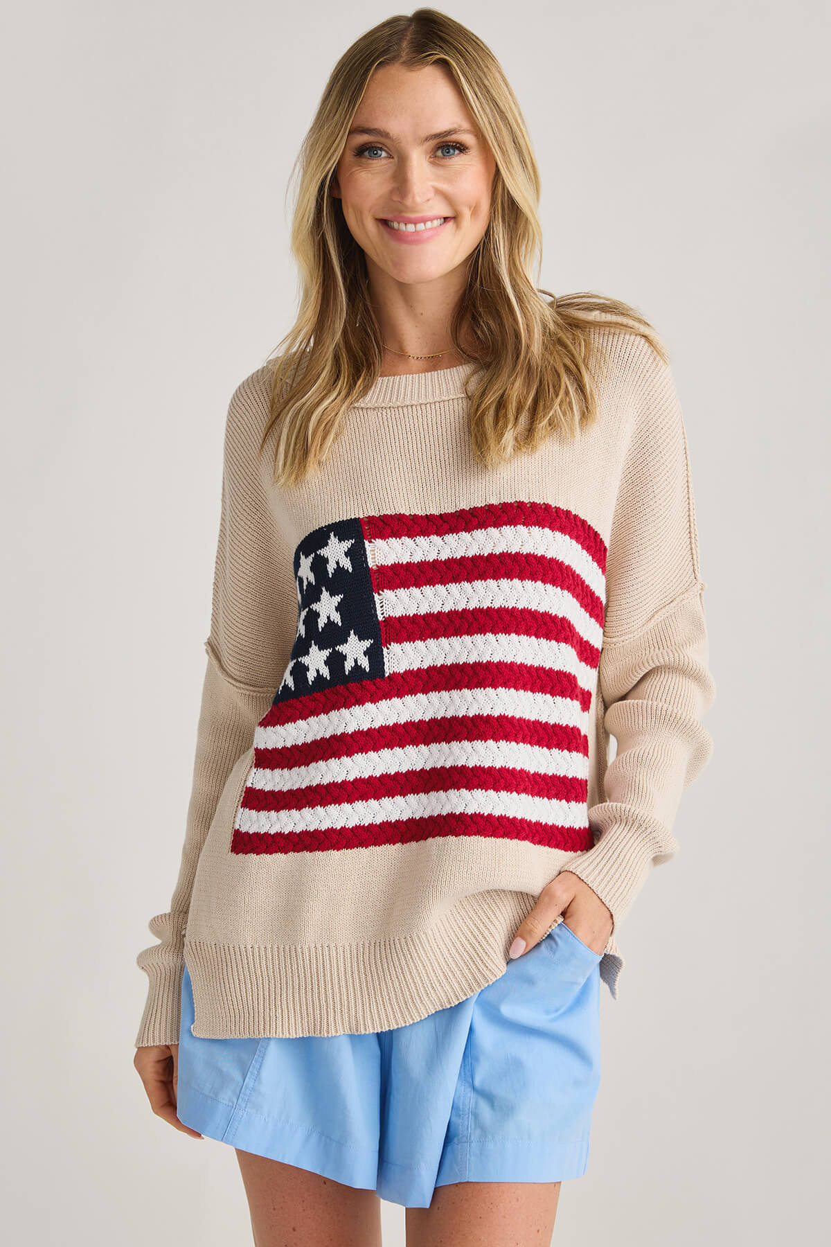 Miracle Crochet Flag Knit Sweater | Social Threads