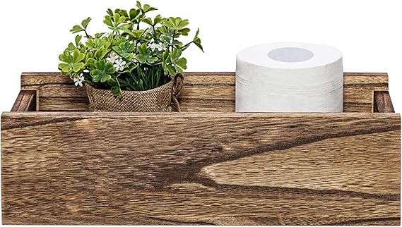 Bathroom Decor Box with 1 Side Sign, Farmhouse Wooden Bathroom Box, Wooden Rustic Toilet Paper Ho... | Amazon (US)