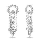 Steve Madden Women's Rhinestone Fringe Gunmetal-Tone Chandelier Earrings | Amazon (US)