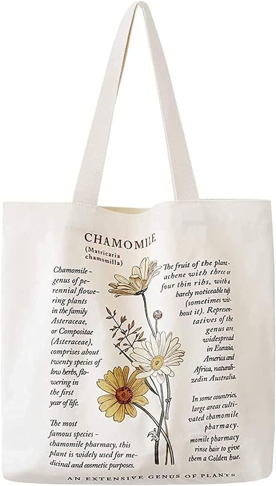 Ladies Printed Shopping Bag Tote Bag Canvas Durable handbag with inside pocket for shopper | Amazon (US)