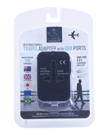 All In One International Travel Adaptor With Usb Type A And C | TJ Maxx