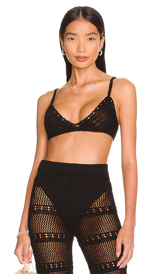 Hayden Crochet Bra in Black | Revolve Clothing (Global)