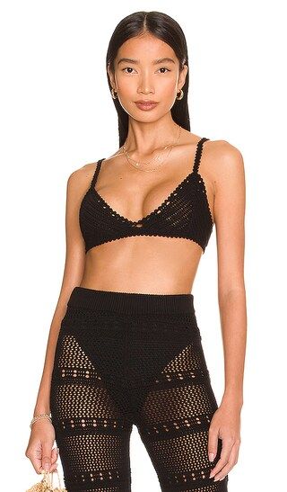 Hayden Crochet Bra in Black | Revolve Clothing (Global)