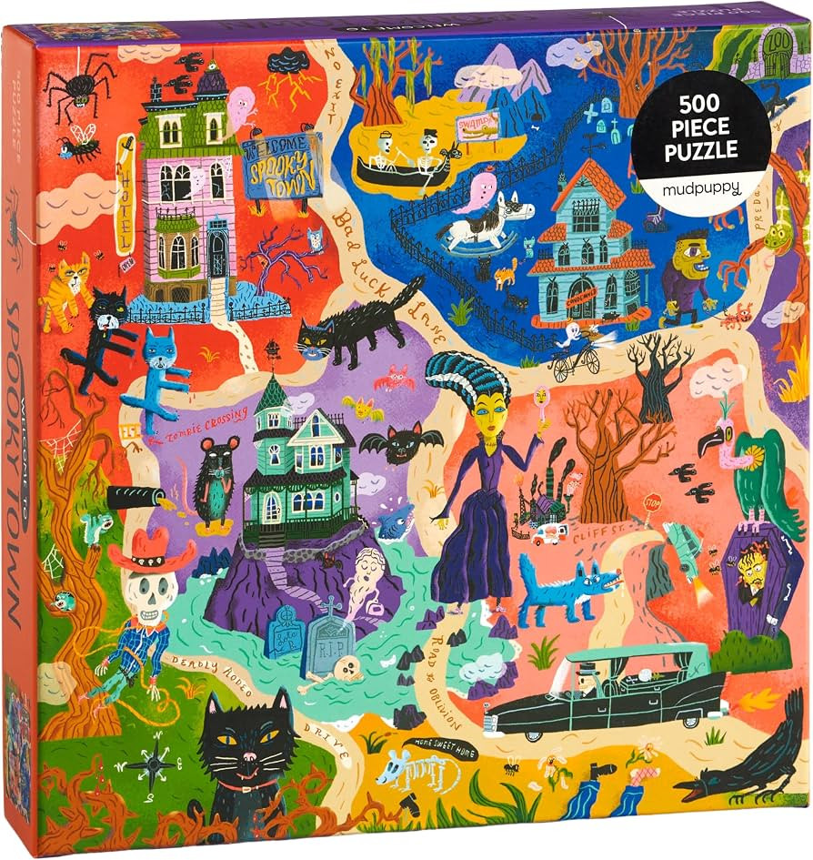 Mudpuppy - Welcome to Spooky Town 500 Piece Jigsaw Puzzle | Amazon (US)