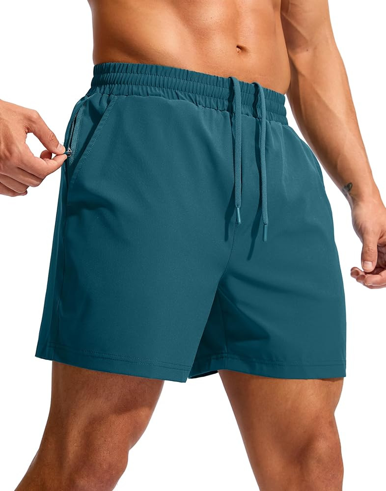 Soothfeel Men's Athletic Workout Shorts with Zipper Pocket 5"/7" Running Gym Shorts for Men Light... | Amazon (US)
