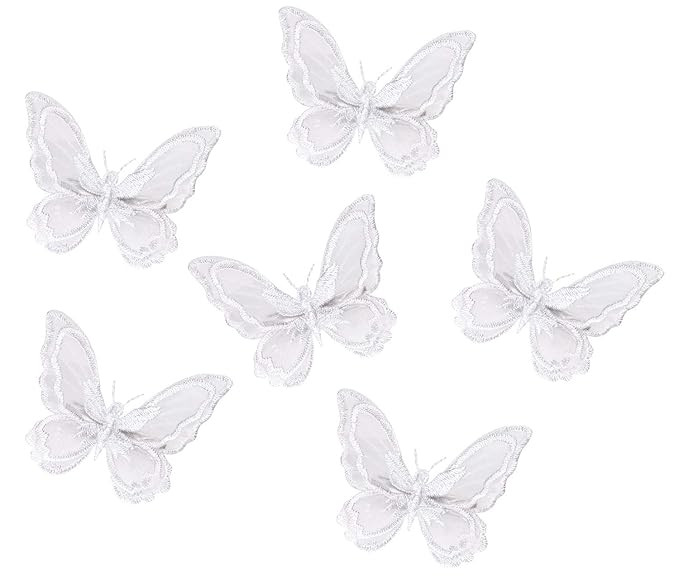 Penta Angel Butterfly Hair Clips 6Pcs White Embroidery Lace Hair Bobby Pins Barrettes Hair Access... | Amazon (US)