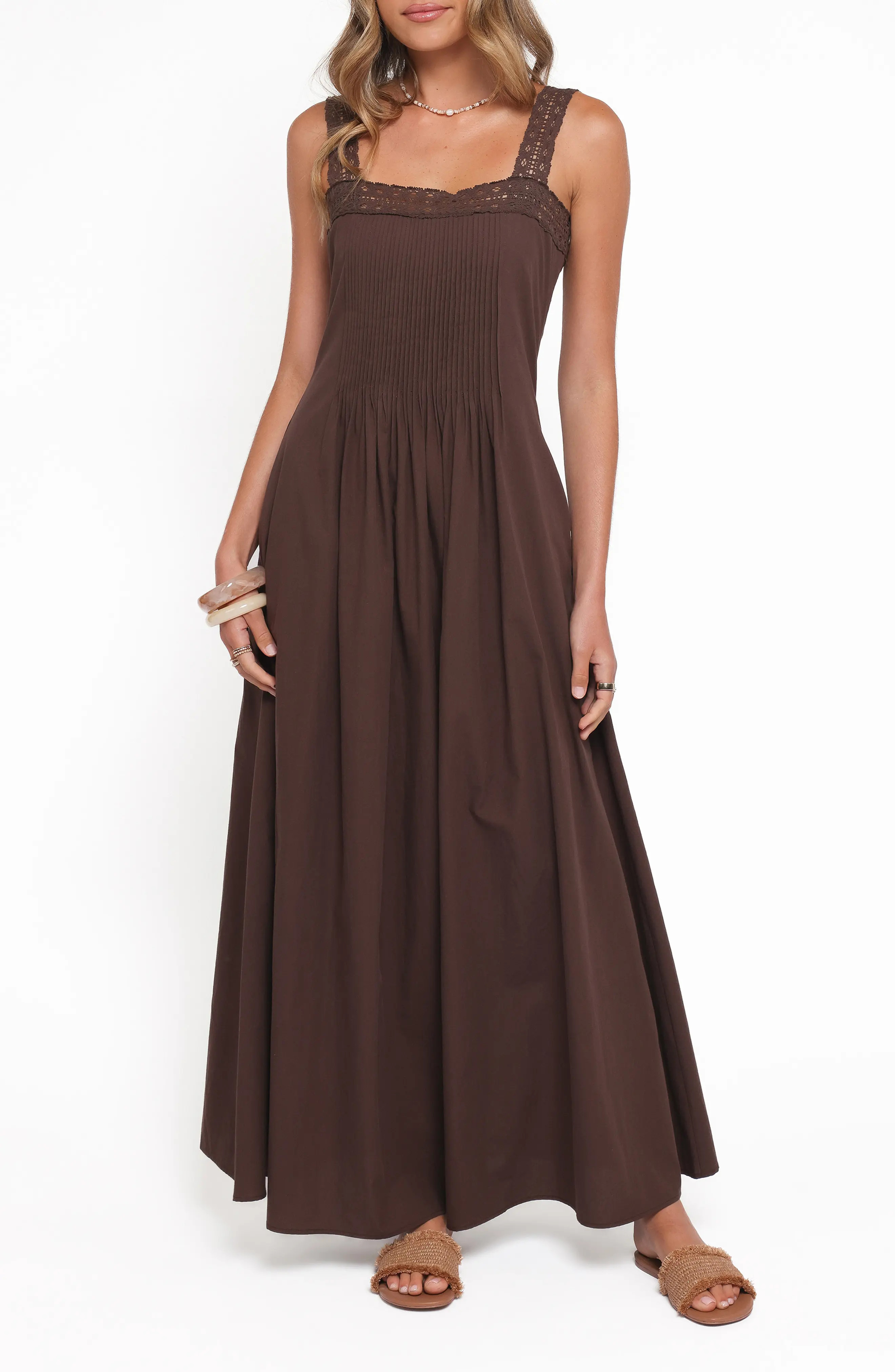 Petal & Pup Alandra Pintuck Pleat Cotton Maxi Dress (Women) | Nordstrom | Nordstrom