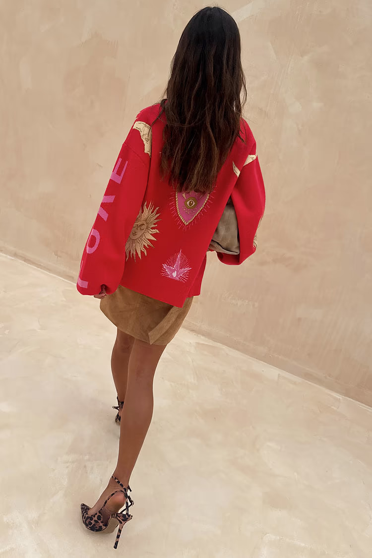 Red Mystical Cardigan | Never Fully Dressed US