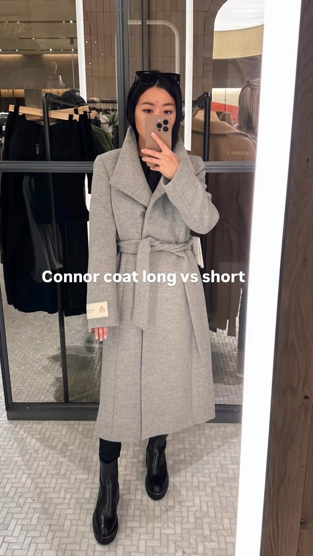 You can wear the lapel flipped up or down as shown in video.

Connor coat comes in a long vs short version and several different fabrics. Prices vary based on color! 

Size xxs is a slim fit on me with sleeves slightly too long. The white sleeve label is meant to be removed upon purchase fyi. 

• jeans are jcrew slim wide size 24 petite , very flattering leg cut, runs a little big at the waist 

• sezane flats 5, i wear heel lifts inside these (and as a quick fix for any shoe that rubs the bottom of my ankles) 

#LTKSaleAlert #LTKSeasonal