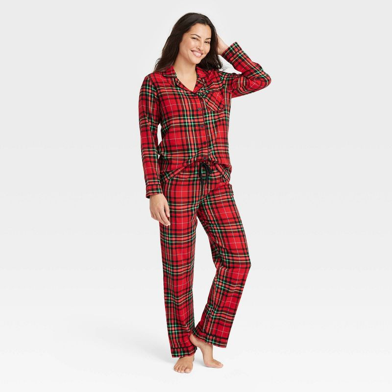 Women's Holiday Tartan Plaid Flannel Matching Family Pajama Set - Wondershop™ Red | Target