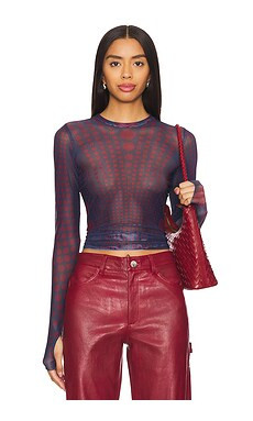 AFRM Kaylee Top in Navy Illusion from Revolve.com | Revolve Clothing (Global)