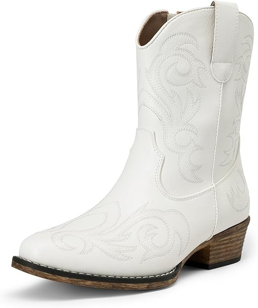 DREAM PAIRS Women's Cowboy Cowgirl Western Boots Embroidered Stitched Ankle Boots Square Toe Chun... | Amazon (US)