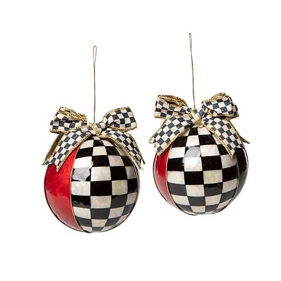 Christmas Magic Geo Capiz Ornaments - Set of 2 | MacKenzie-Childs