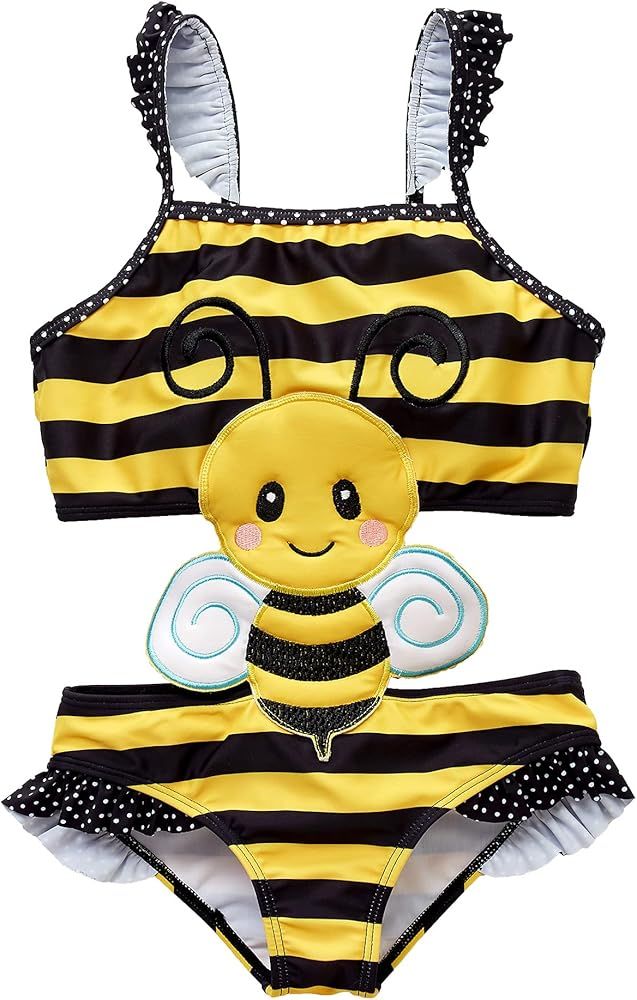kavkas Toddler Baby Girl One Piece Swimsuit Kids Cute Bathing Suit Rash Guard Bikini for Girls, 1... | Amazon (US)