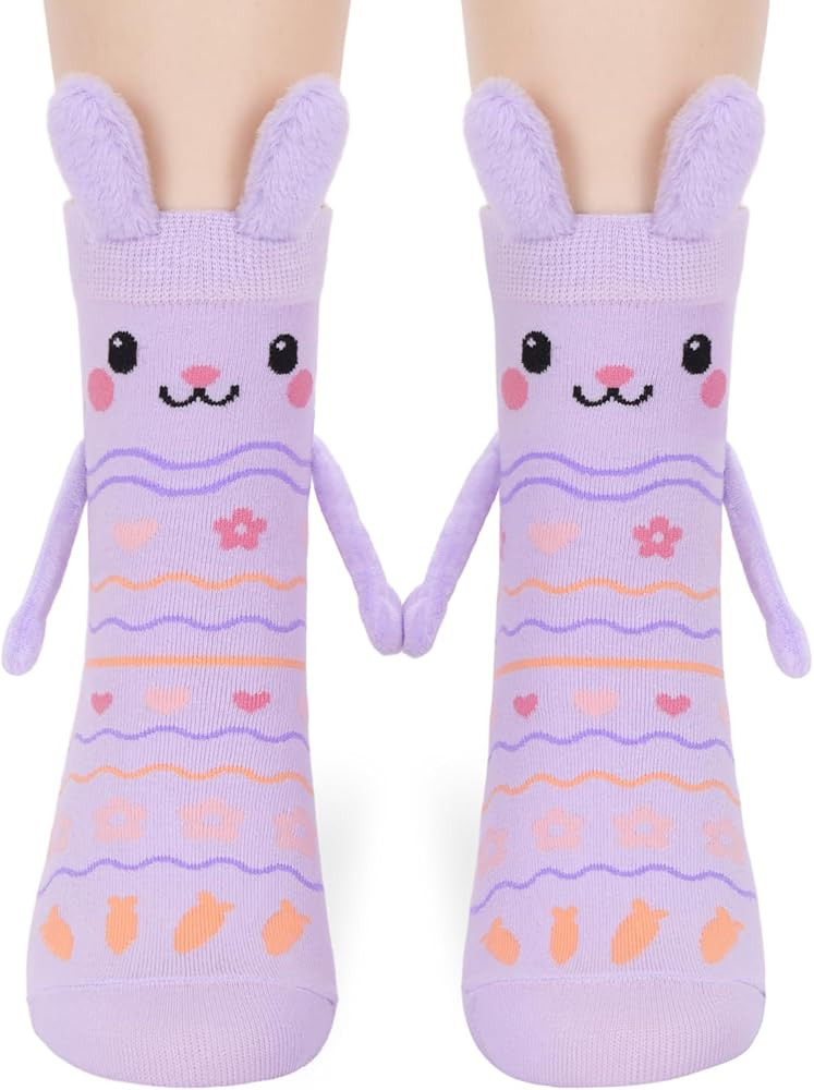 FreeNFond Easter Bunny Socks with Magnetic Holding Hands, Crazy Socks for Kids Women, Funny Gifts... | Amazon (US)