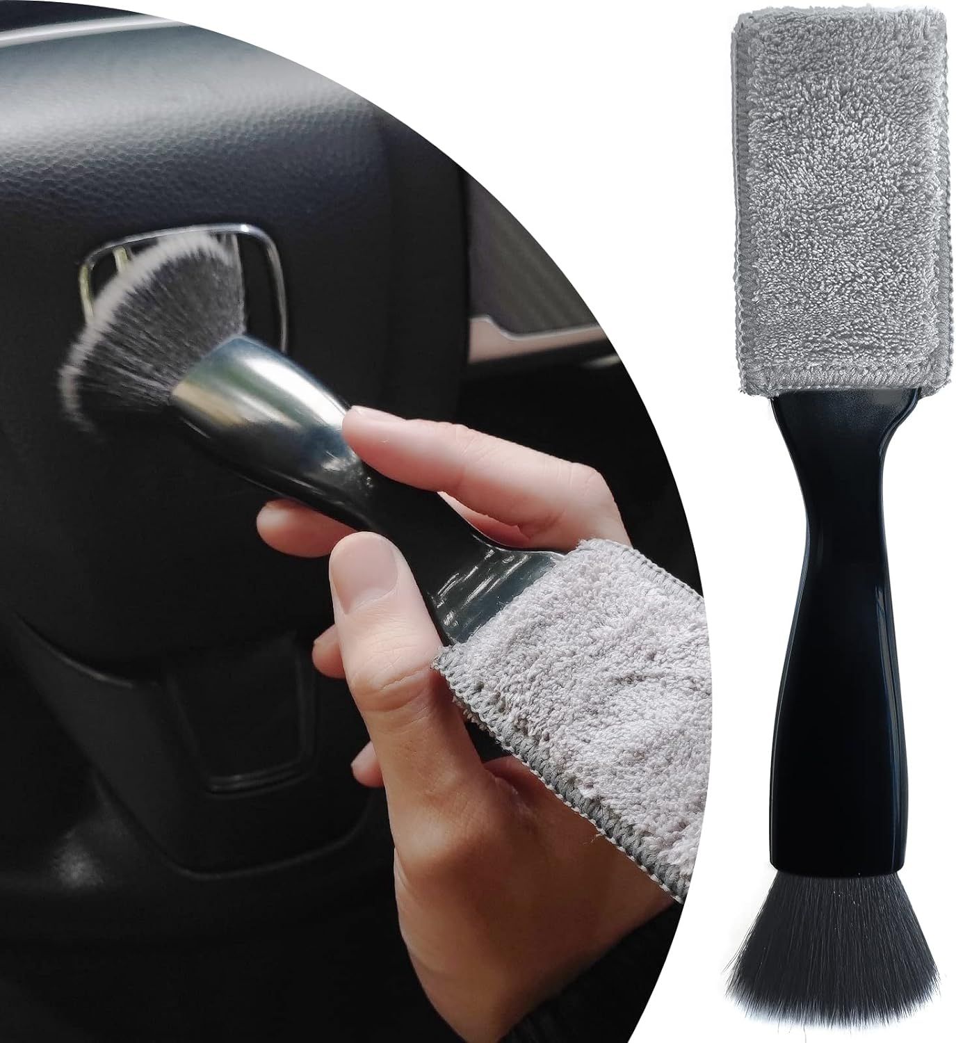 SAN AUSTIN Double Head Brush for Car Clean 2 in 1 Car Cleaning Brushes for Detailing Interior, So... | Amazon (US)