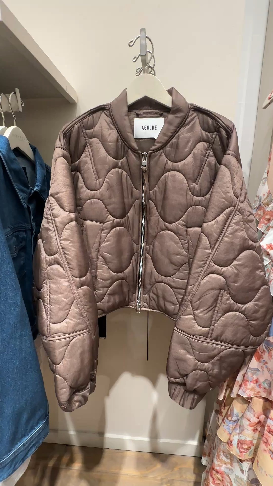 A classy quilted bomber jacket 