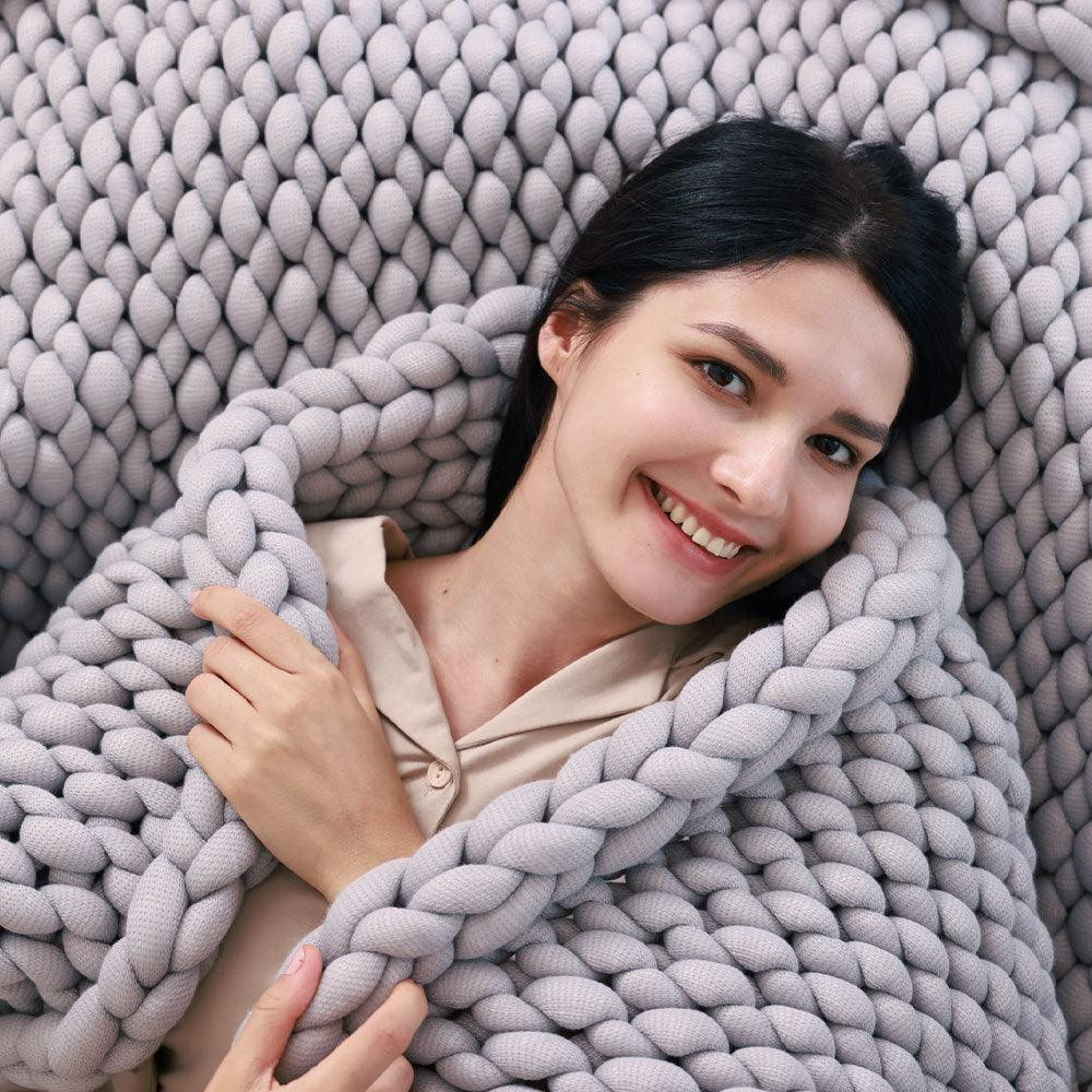 ZonLi Chunky Weighted Blanket Knitted Weighted Blanket Handmade | Zonli Partnership Program