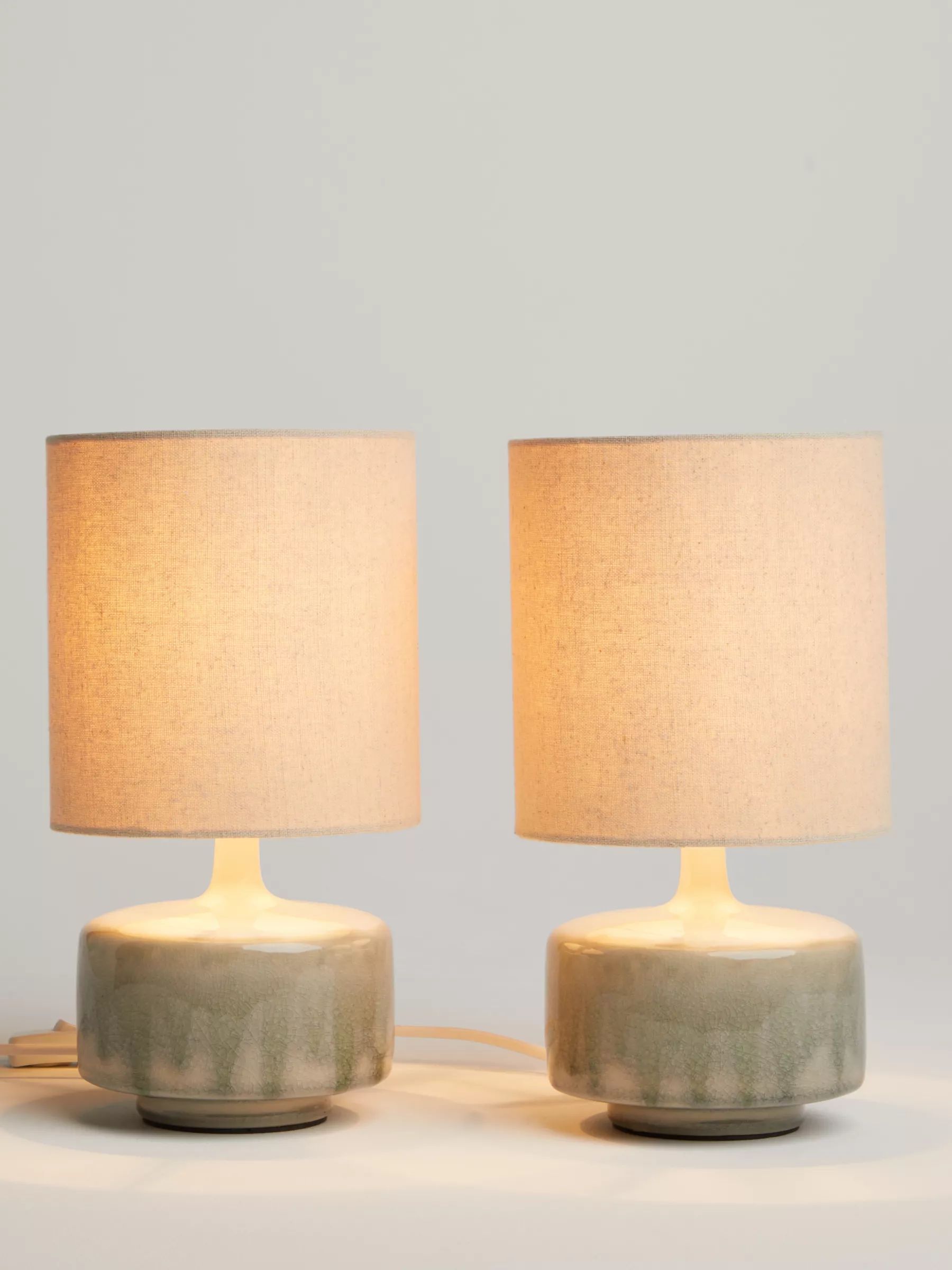 John Lewis & Partners Glazed Ceramic Table Lamps, Set of 2, Green | John Lewis (UK)