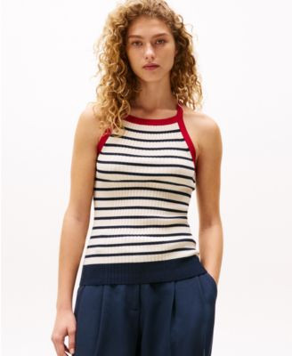 Tommy Hilfiger x Sofia Richie Grainge Women's Striped Cross-Back Sweater Tank Top - Macy's | Macy's