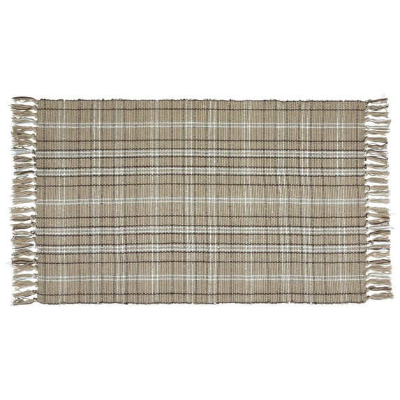 My Texas House Neutral Check Indoor/Outdoor Layering Rug, 24" x 38" | Walmart (US)