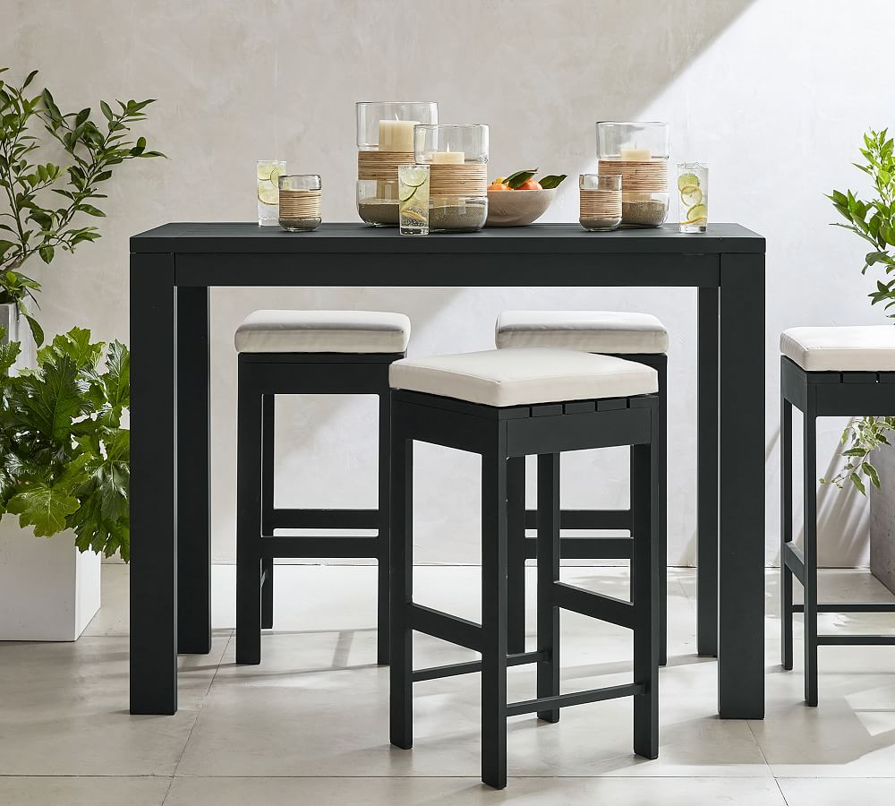 Malibu Metal Bar Stool, Black | Pottery Barn (US)