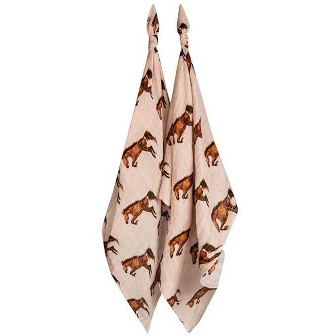 Milkbarn Organic Cotton Burp Cloths (2 Pack) (Horse) | Amazon (US)
