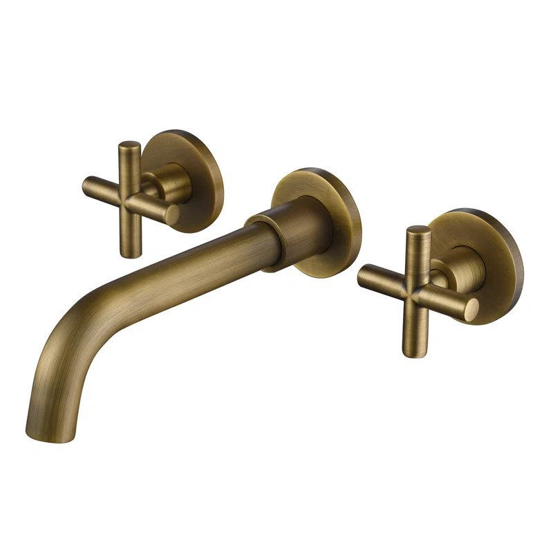 PENGFANG WORLDWIDE LLC Double Cross Handles Wall Mounted Bathroom Faucet | Wayfair | Wayfair North America
