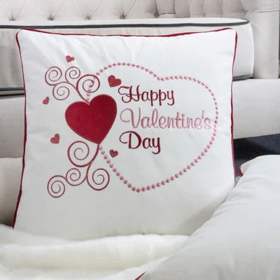 Duplantis Valentines Day Embroidery Velvet Throw Pillow | Wayfair North America