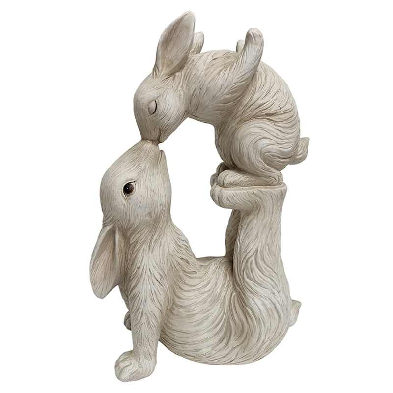 24In Resin Bunny Dad And Baby Playing | At Home