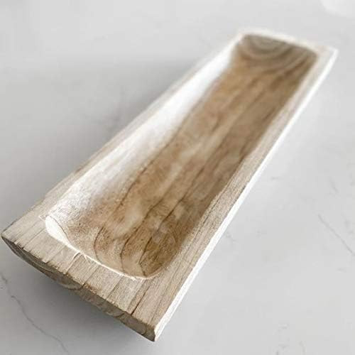 Silvercloud Trading Co. Natural Wood Dough Bowl, 22" Farmhouse Decorative Display | Amazon (US)