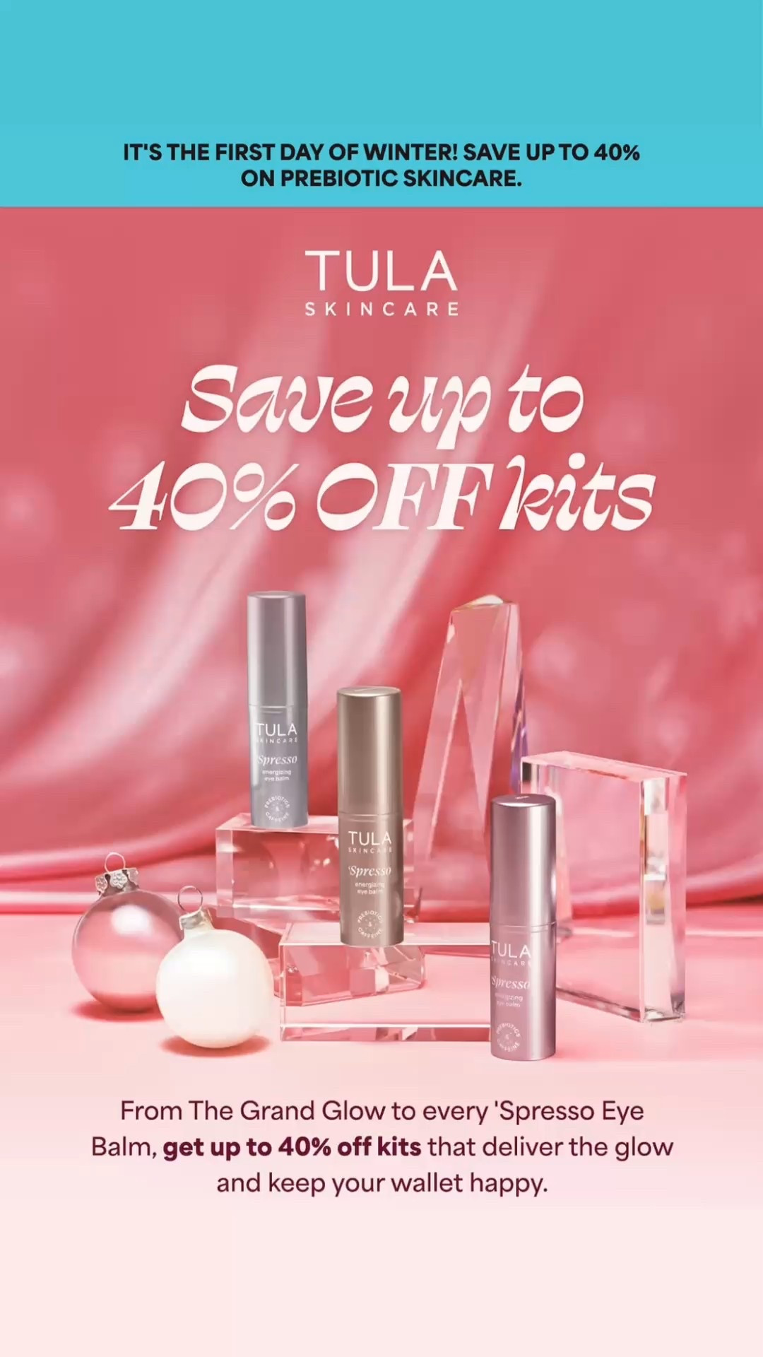 ✨ Winter glow = unlocked ✨

TULA Skincare is celebrating the first day of winter with up to 40% off skincare kits 🎉 

These prebiotic-powered sets are such a good value and perfect for dry, tired winter skin.

From the cult-favorite ’Spressō Eye Balm (a must for mom tired eyes 👀) to glow-boosting essentials, these kits make amazing self-care treats or easy gifts—and your wallet will thank you too.

🧴 Prebiotic skincare
❄️ Perfect for winter skin
🎁 Gift-ready kits
💸 Up to 40% off for a limited time

Tap to shop before this sale disappears ✨

#LTKBeauty #LTKselfcare #LTKGiftGuide