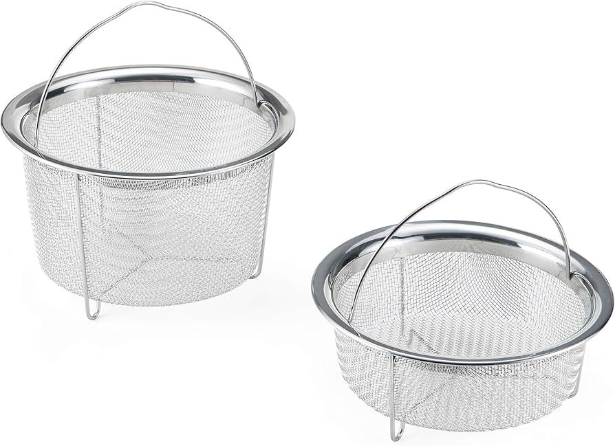 Instant Pot Official Mesh Steamer Basket Set, Stainless Steel, Dual-Purpose Steamer & Strainer, E... | Amazon (US)