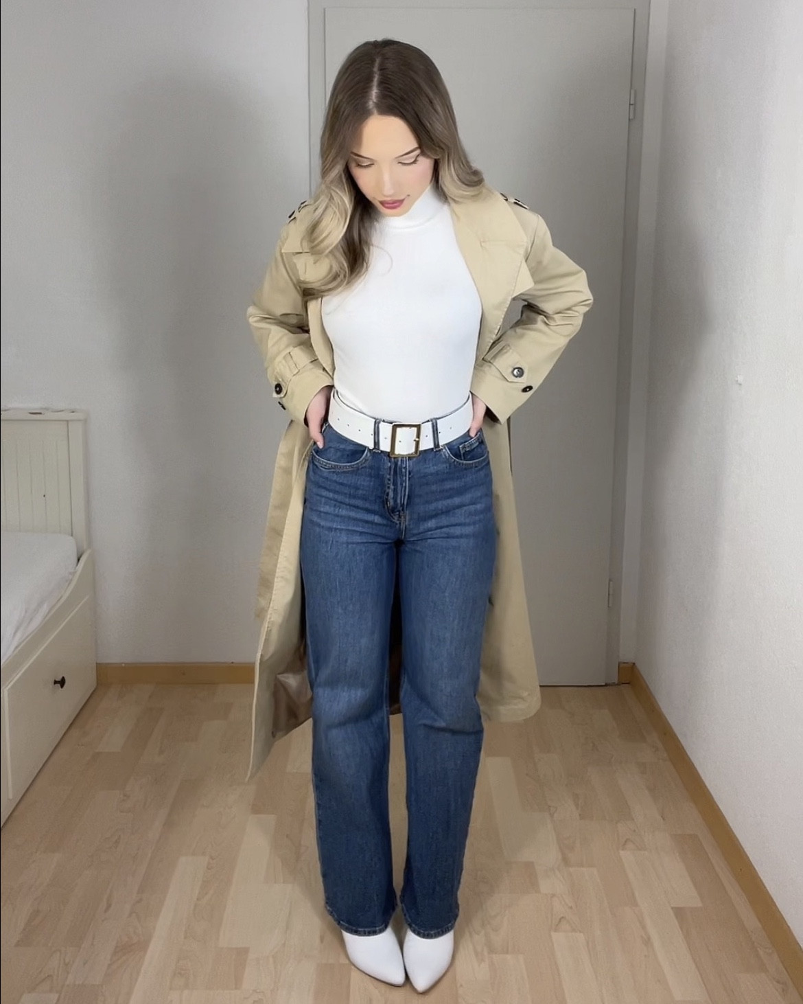 US| Outfit inspo for Fall, trenchcoat, knitset, boots, turtleneck #modestoutfits #christianoutfits #linenpants #uggdupes #sweater 