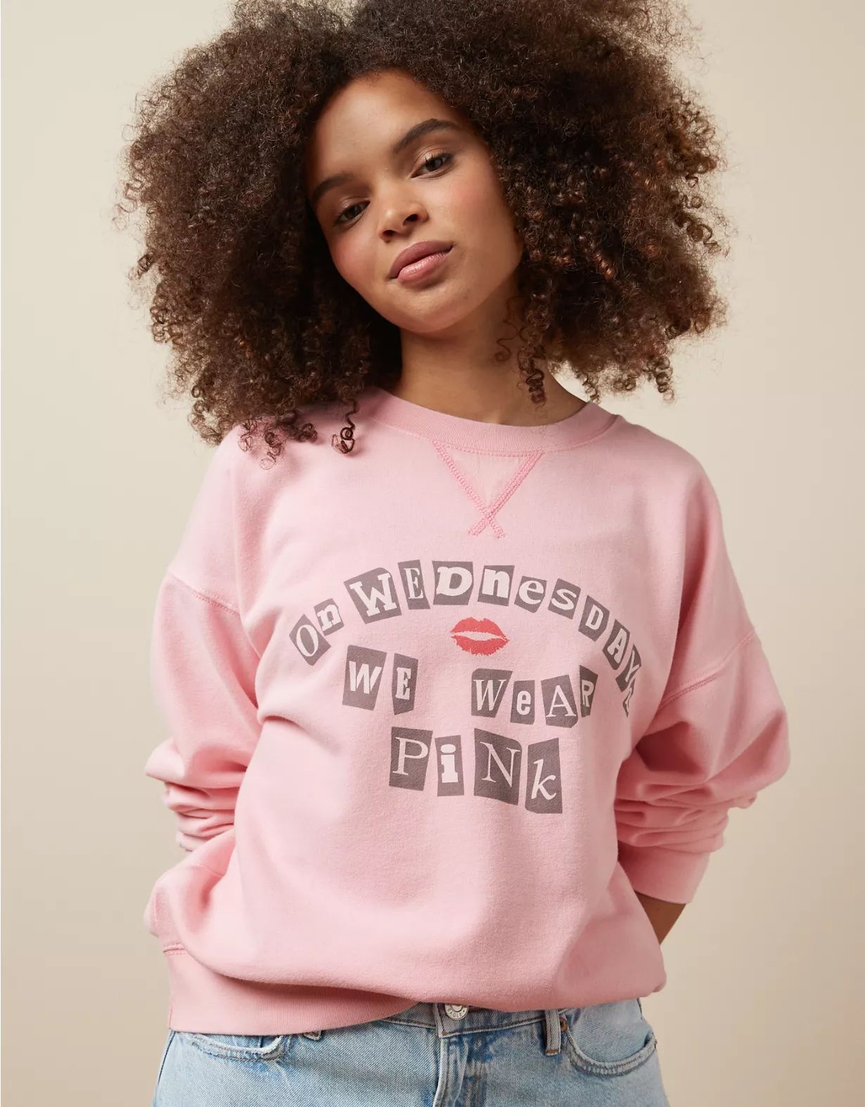 AE x Mean Girls Crew Neck Sweatshirt | American Eagle Outfitters (US & CA)