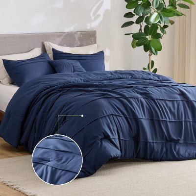 Cozy Comfort by Bedsure | Bed-in-a-Bag Comforter Set 3 Pieces Twin Size Navy, with 80GSM Fabric | Target