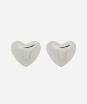 Sterling Silver Voluptuous Heart Stud Earrings | Liberty London (UK)