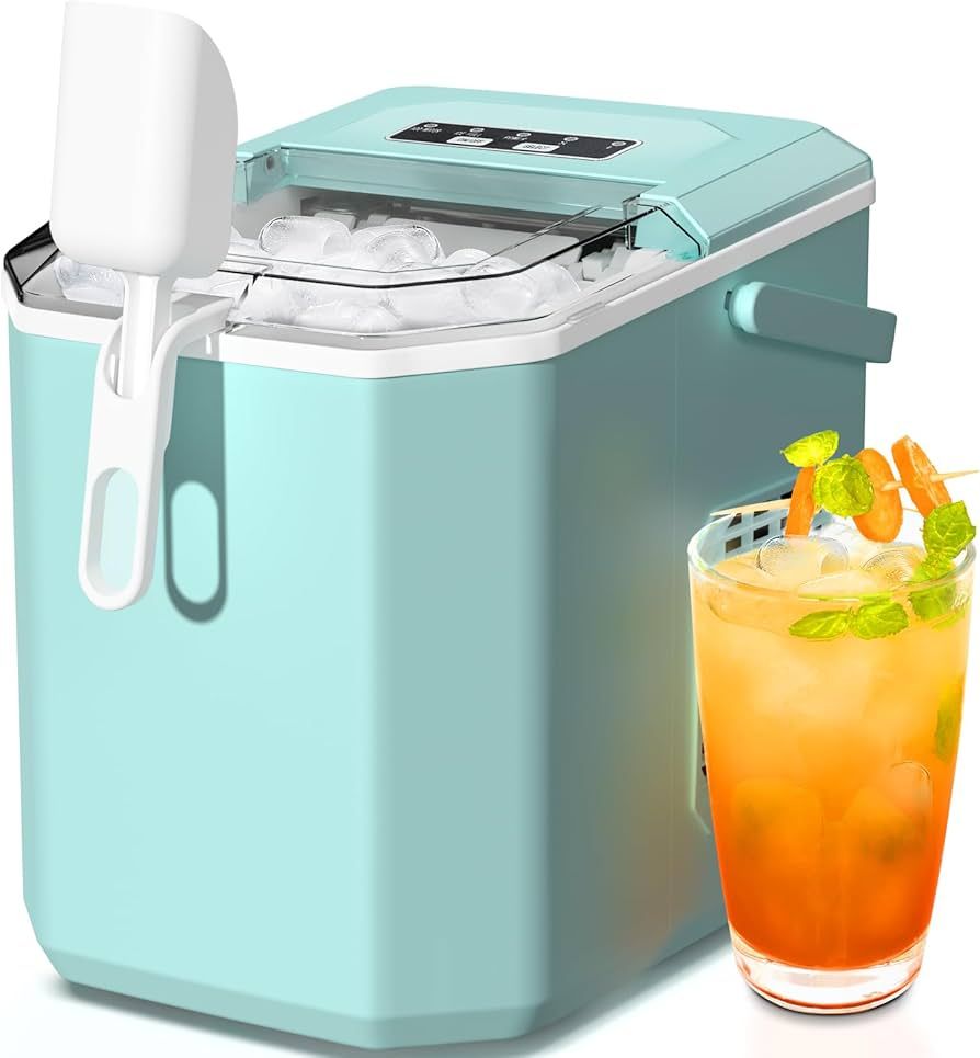 ZAFRO Countertop Ice Maker,Portable Ice Machine with Carry Handle,Self-Cleaning,Basket and Scoop,... | Amazon (US)