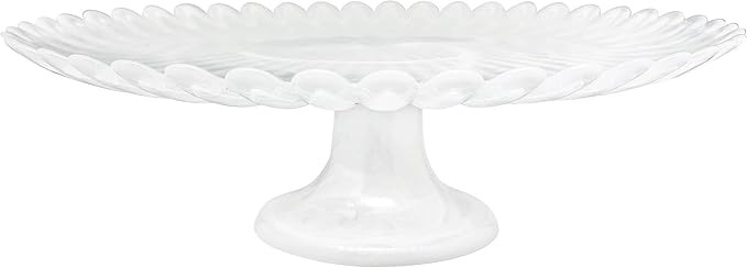Alabaster White Scalloped Large Cake Stand | White | Alabaster | Tableware | Cake Stands & Tiered... | Amazon (US)